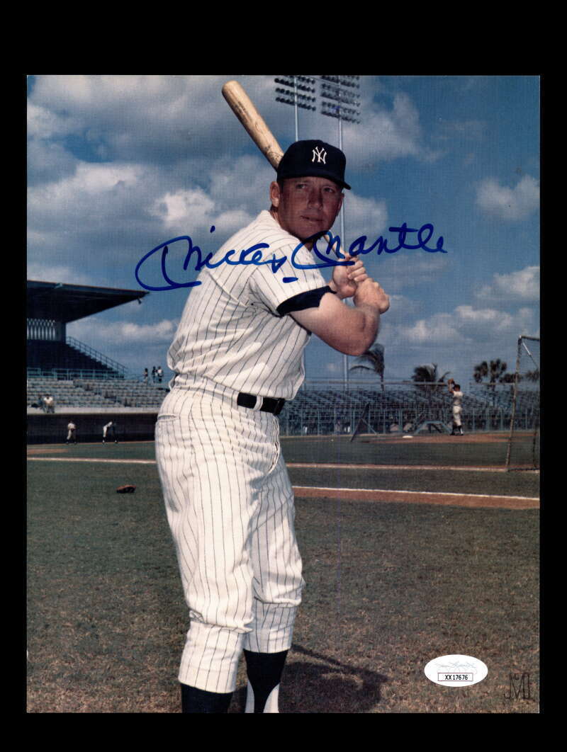 Mickey Mantle JSA Coa Signed 8x10 Photo Poster painting Yankees Autograph