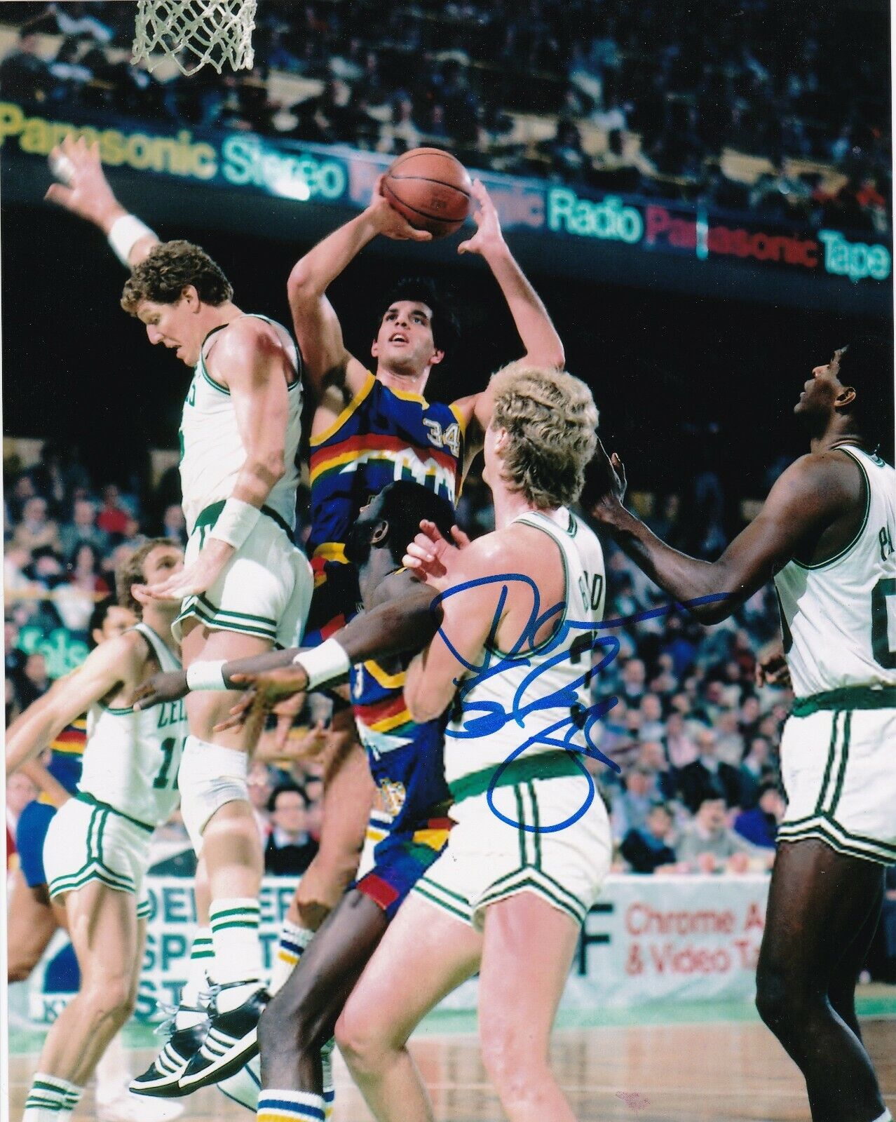 DANNY SCHAYES DENVER NUGGETS ACTION SIGNED 8x10