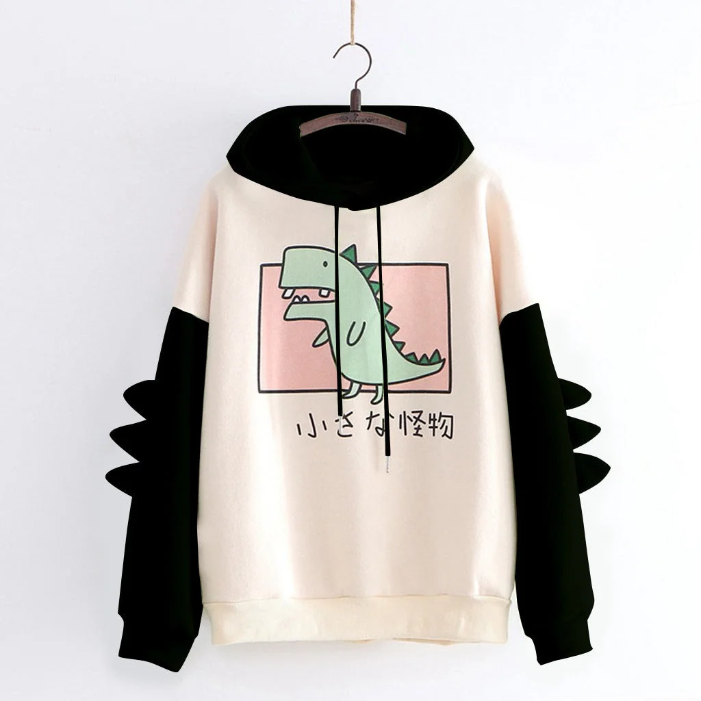 Brownm Printed Dinosaur Color Women's Winter Sweater