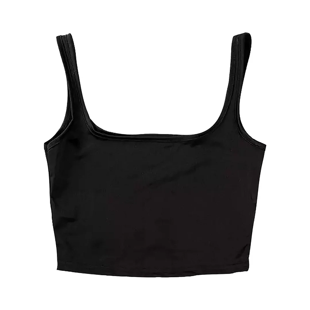 Women Solid Sexy Crop Tops Tube Top Female Chest Pad Sleeveless Camis Seamless Sports Lingerie Tee Bra Crop Top Bandeau Top Tank