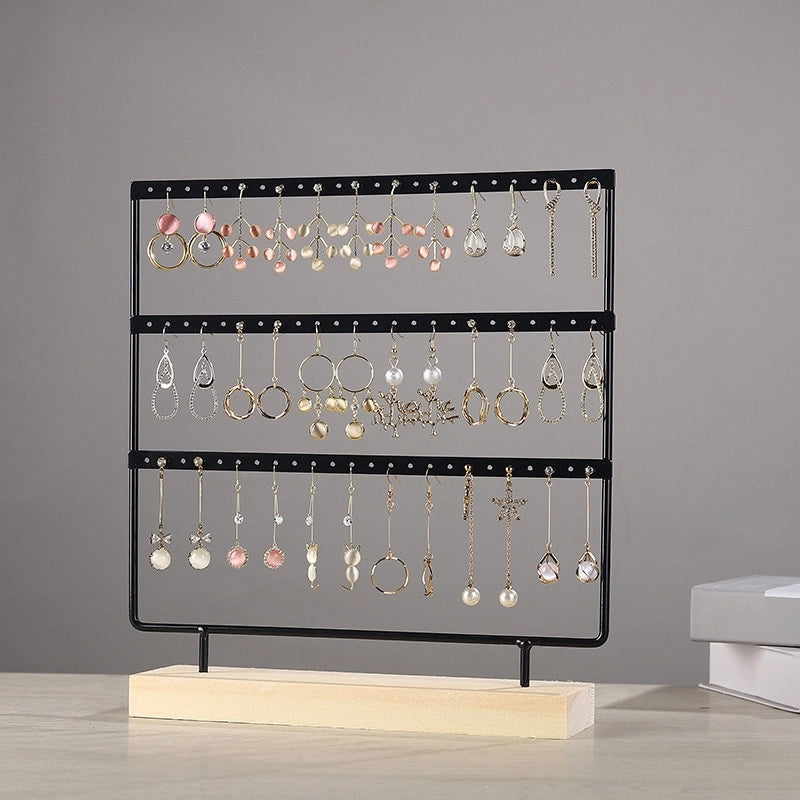 Hot Selling Jewelry Rack Earrings Display Stand Removable Wooden Bottom Earrings Jewelry Earrings Storage Rack