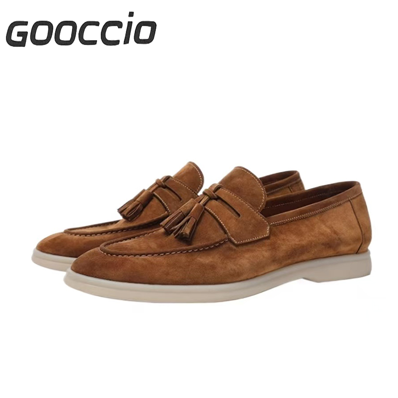 NJ181 Suede Calf-Skin Moccasins For Men GOOCCIO  