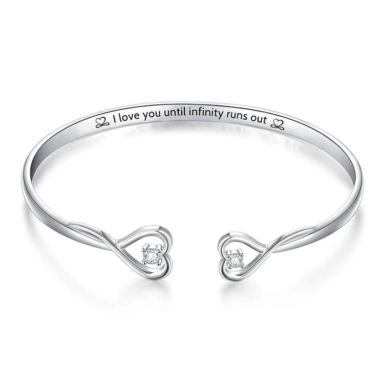 For Love - I love You Until Infinity Runs Out Heart Bracelet