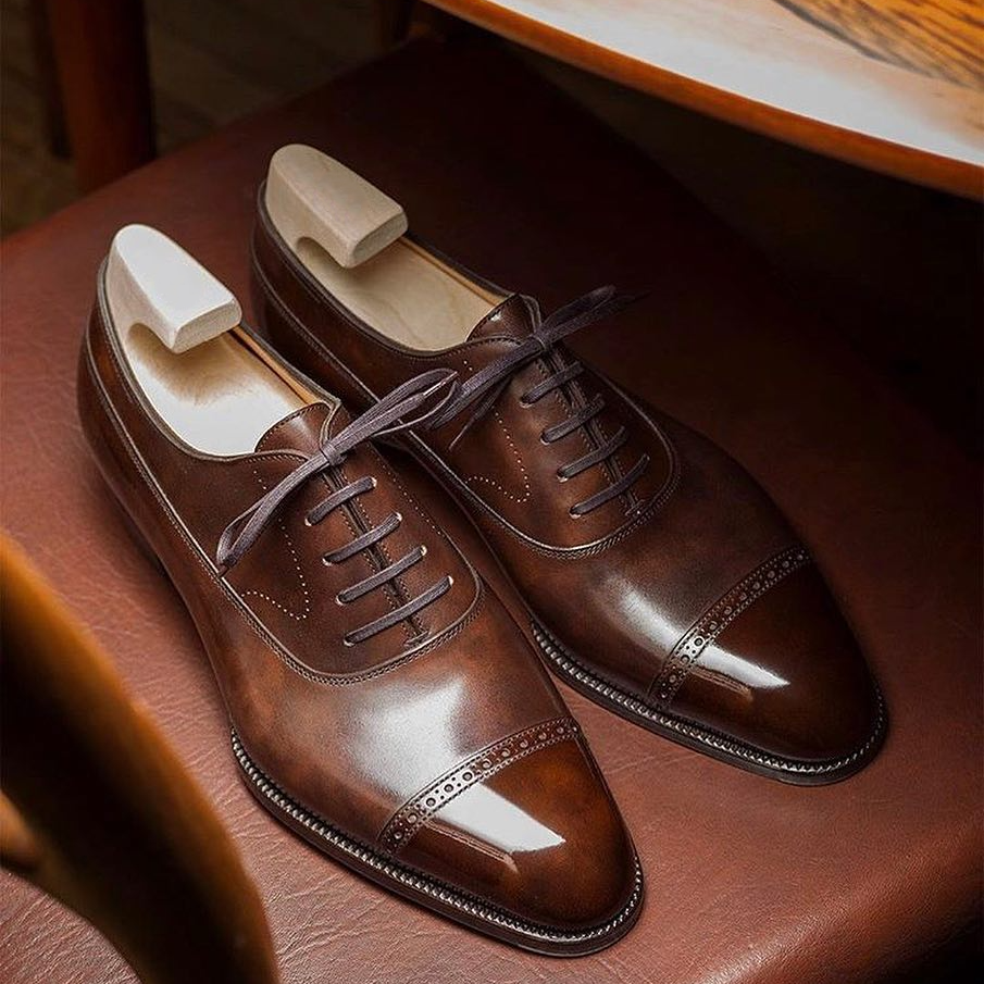 Polish brown dress formal shoes