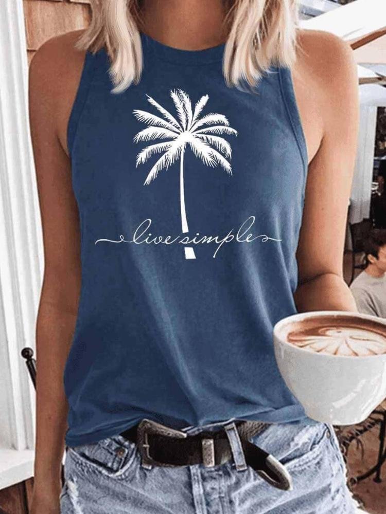 Live Simple Coconut Tree Tank Top
