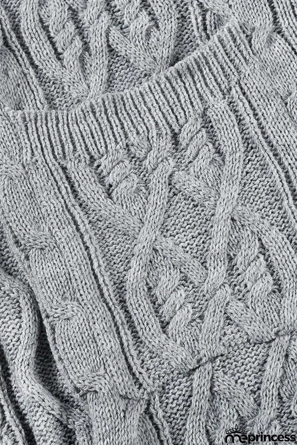 Cable Knit Open Front Long Cardigan