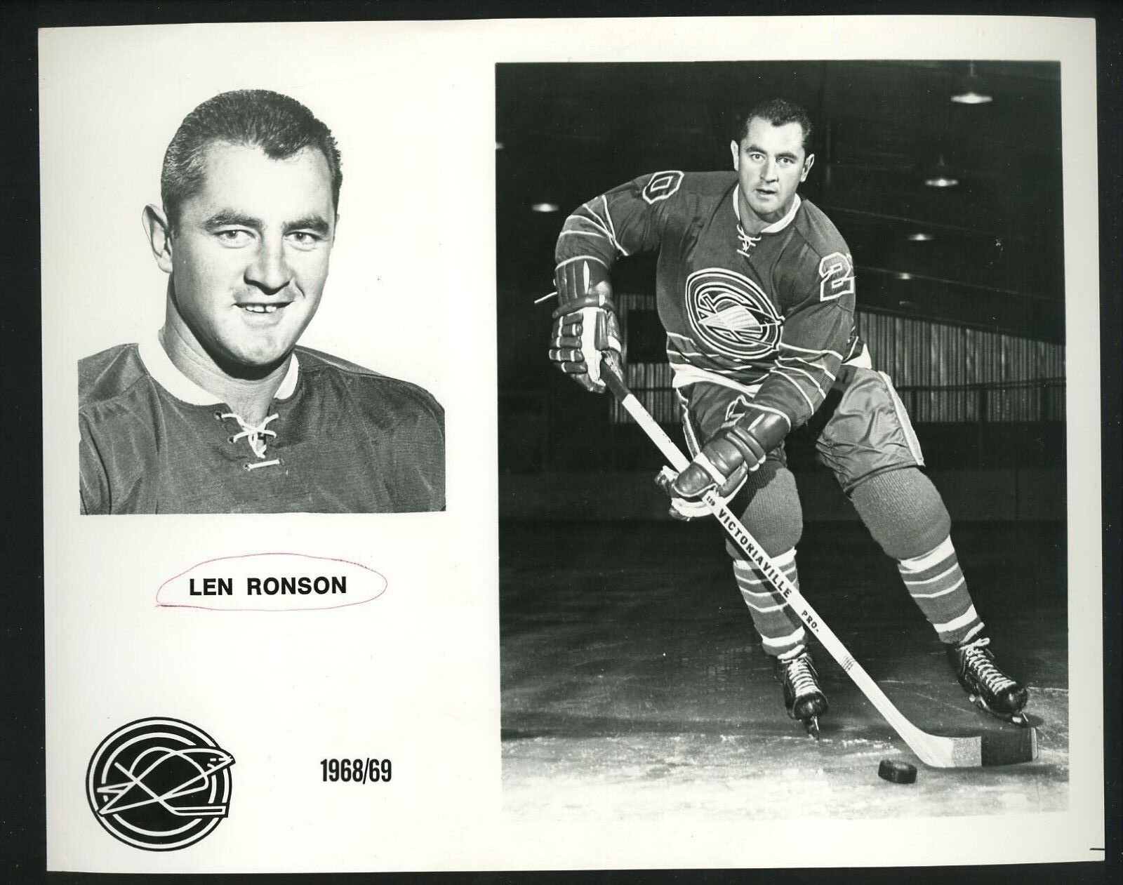 Len Ronson 1968 team issued Press Photo Poster painting Oakland Seals