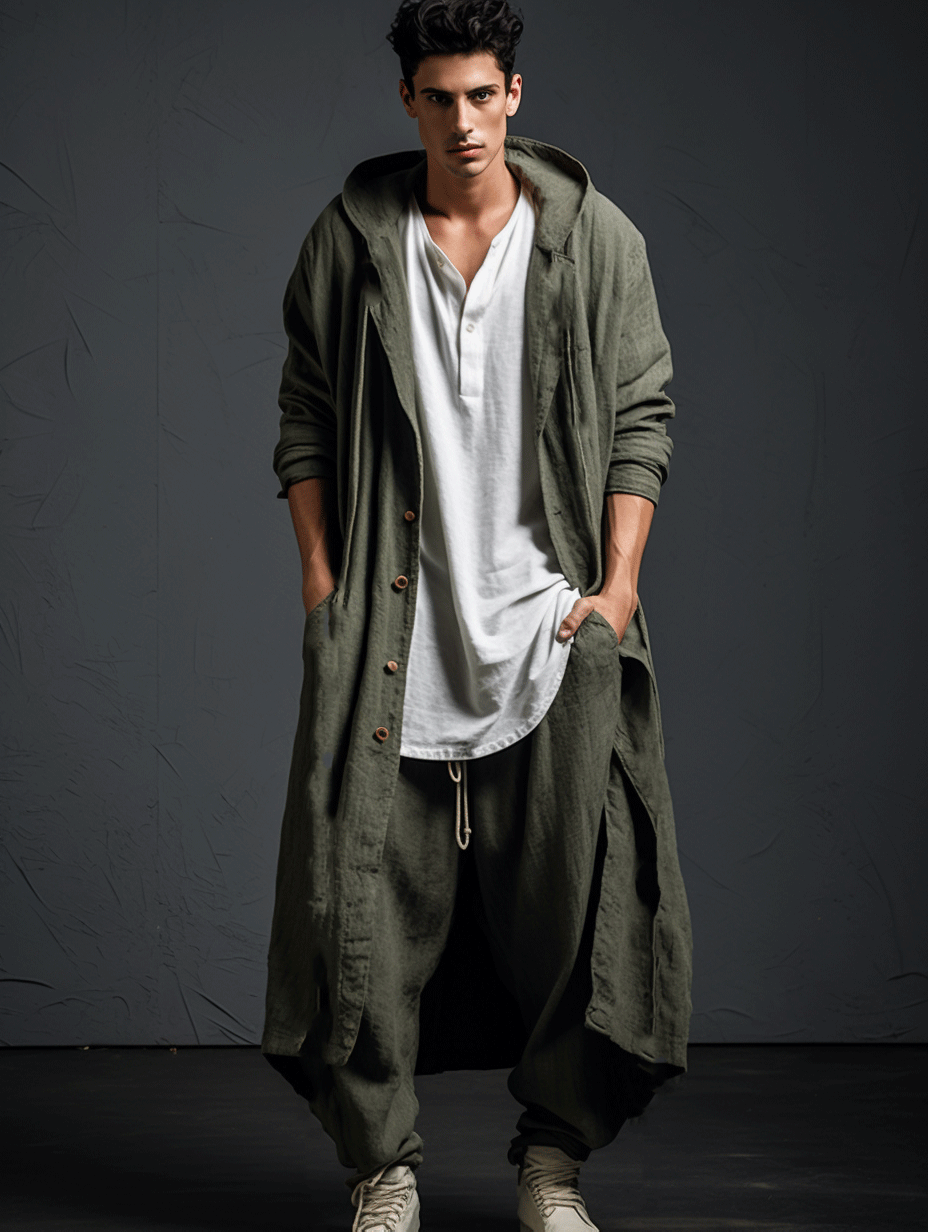 Oliver Linen Hood Causal Coat