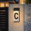 Solar Lighted House Numbers Luminous Outside Address Sign Smart Sensor Automatic LED Illumination Lamp Auto On/Off Villa Courtyard Number Plate Light Outdoor Doorplate Number Indicator