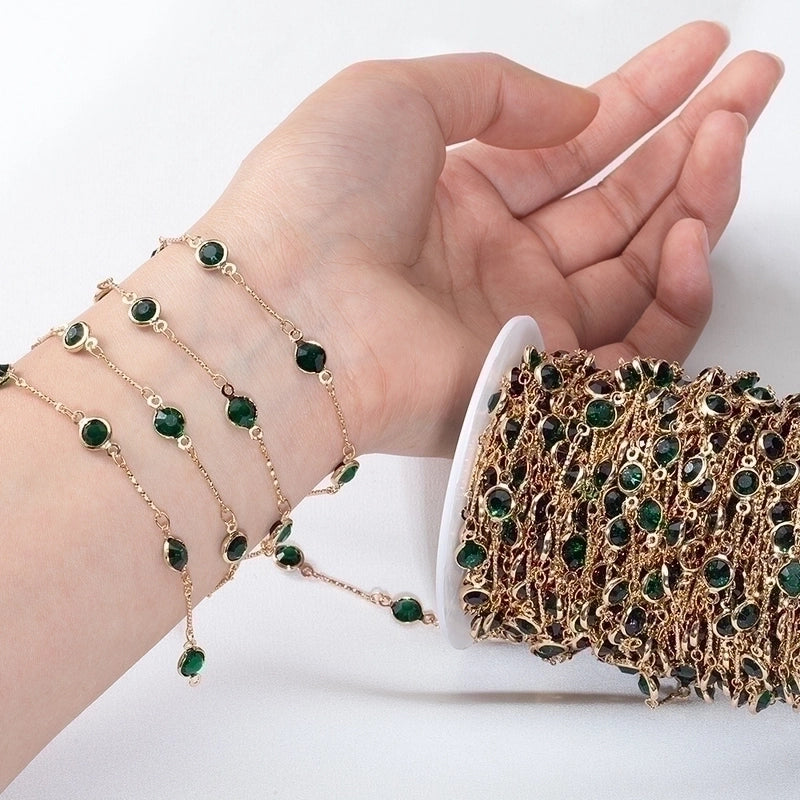 1 Piece Copper Rhinestones Glass Geometric Polished Chain