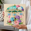 DIY Pearl Painting Flower Umbrella for Home Decor with Frame(25x25cm)