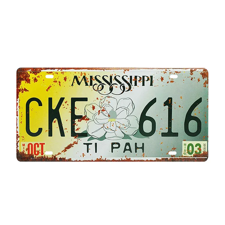 Misissiphi CKE616 - Car Plate License Tin Signs/Wooden Signs - 5.9x11.8in