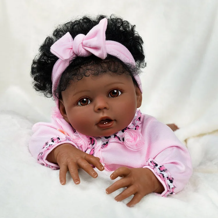 Babeside 20" Reborn Baby Doll African American Infant Girl Brown Eyes Bessie