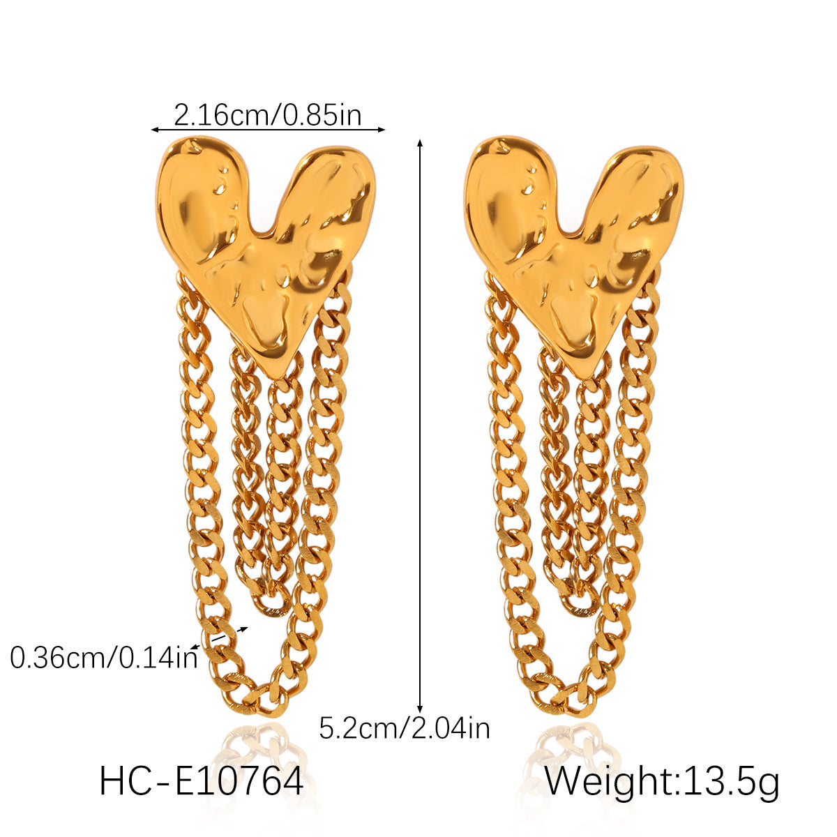 Stainless Steel Lip Chain Tassel Earrings Titanium Steel Earrings Jewelry