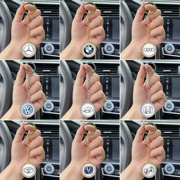 Car Keychain Car Logo Diamond Pendant