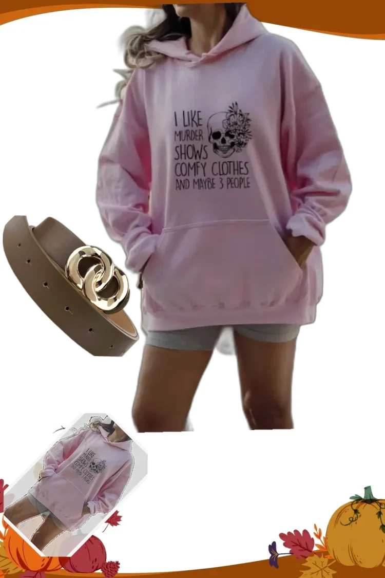 Trendy Oversized Hoodie: Floral Skull Sweatshirt for Soft & Spooky Daily Wear