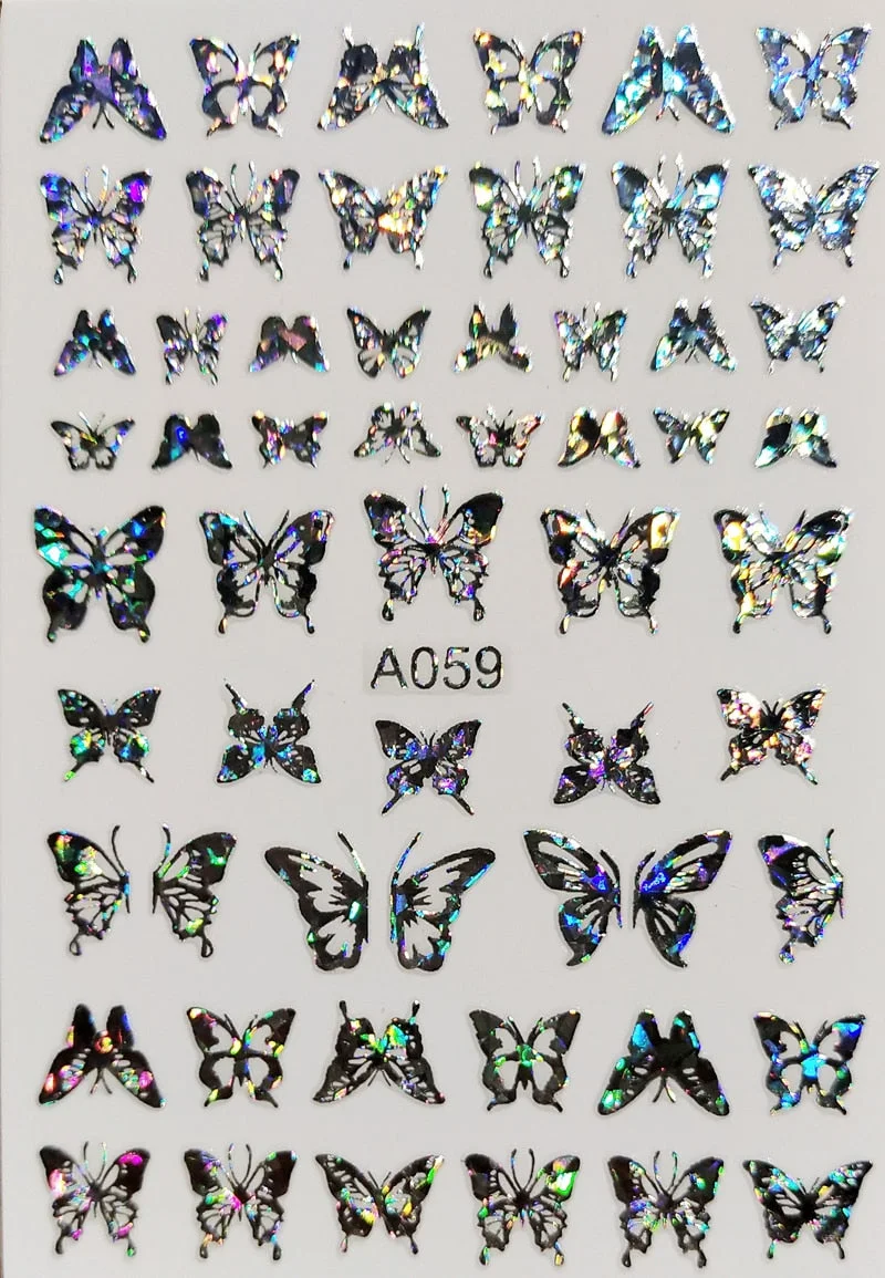 New Arrive Nail Art Sticker Decal Decoration Glow In Dark Butterfly Nail Stickes Back Glue Moon Manicure Sticker on Nails Design