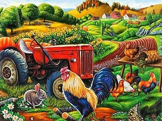 

Animals In Farm Field – Paint By Numbers - 40*50CM, 501 Original