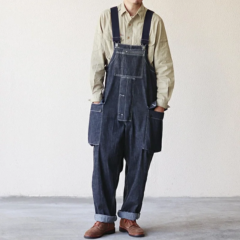 1940s Vintage Military Indigo Us Navy Deck 12oz Denim M-44 Overalls