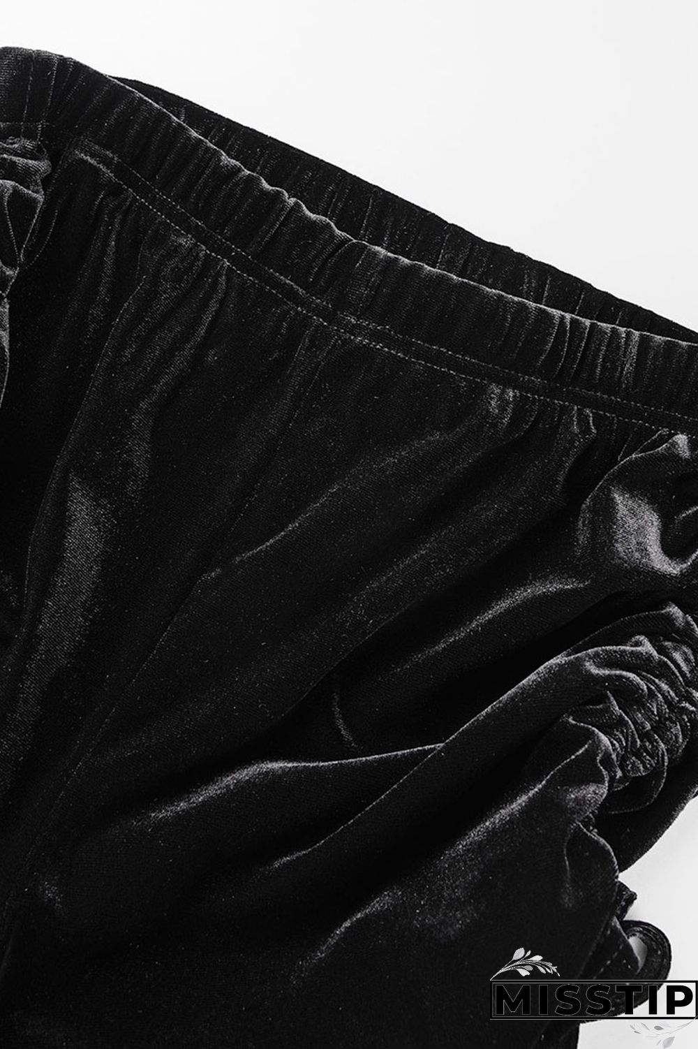 Blue Street Patchwork Solid Draped asymmetrical crop top Straight Long Sleeve Two Pieces