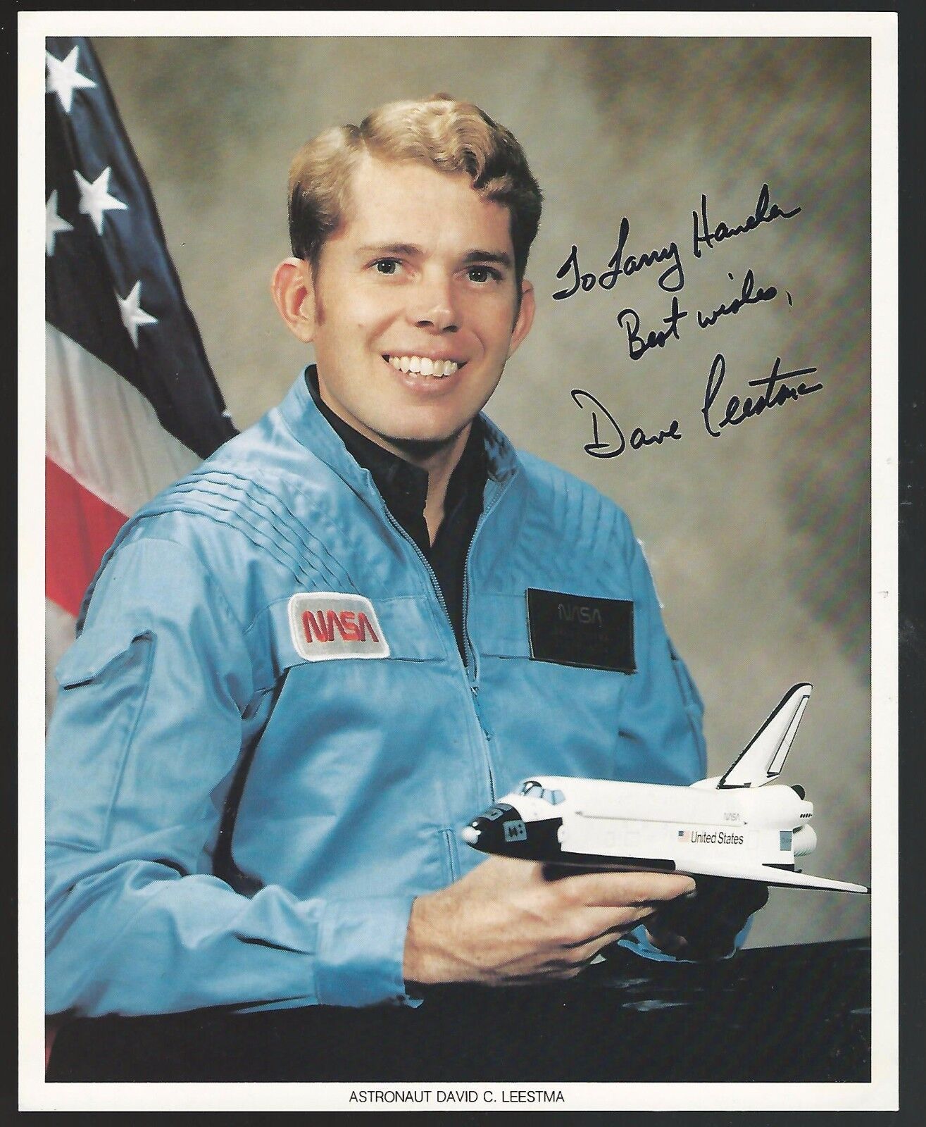 David C. Leestma Hand Signed Autographed 8x10 Photo Poster painting NASA Astronaut Auto