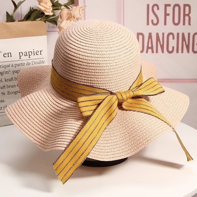 Women’s Elegant Minimalist Color Block Wide Eaves Sun Hat