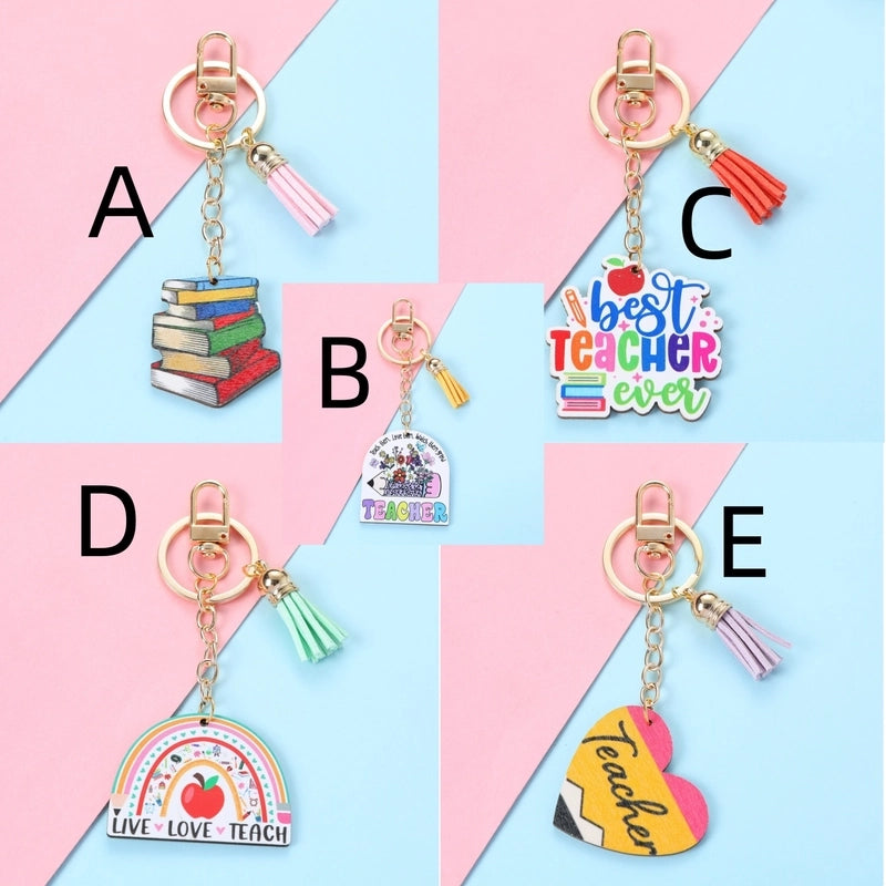 Cute Minimalist Letter Alloy Asymmetrical Keychain