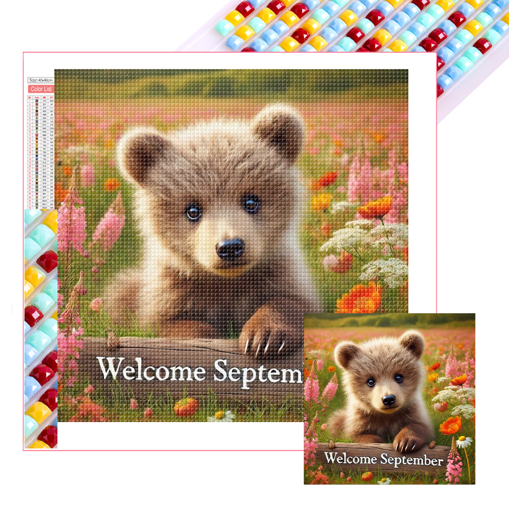 Cute Animal September 40*40cm(picture) full square drill diamond painting