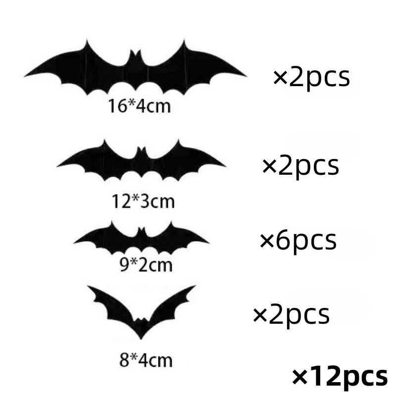 Loveyoufancy 3D Halloween Bat Sticker Set