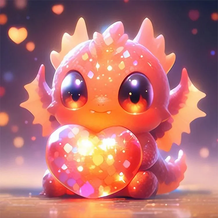 Cute Glowing Dragon 11CT Stamped Cross Stitch 40*40CM