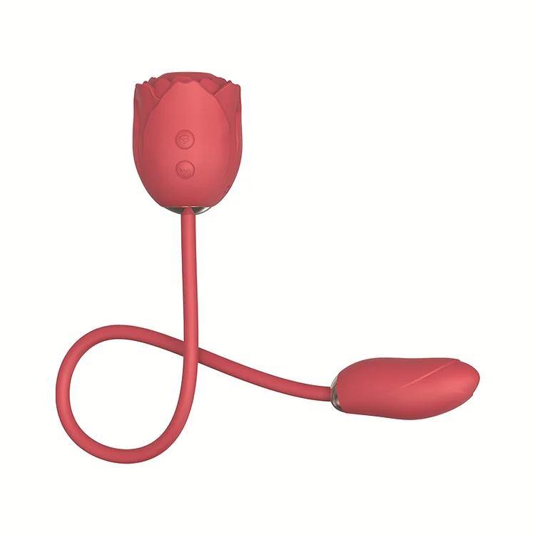Double Head Rose Vibrating Dildo Suckers Adult Masturbator
