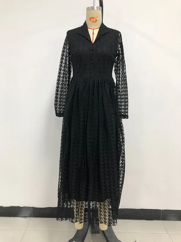 Gauze Buttoned Maxi Shirt Dress