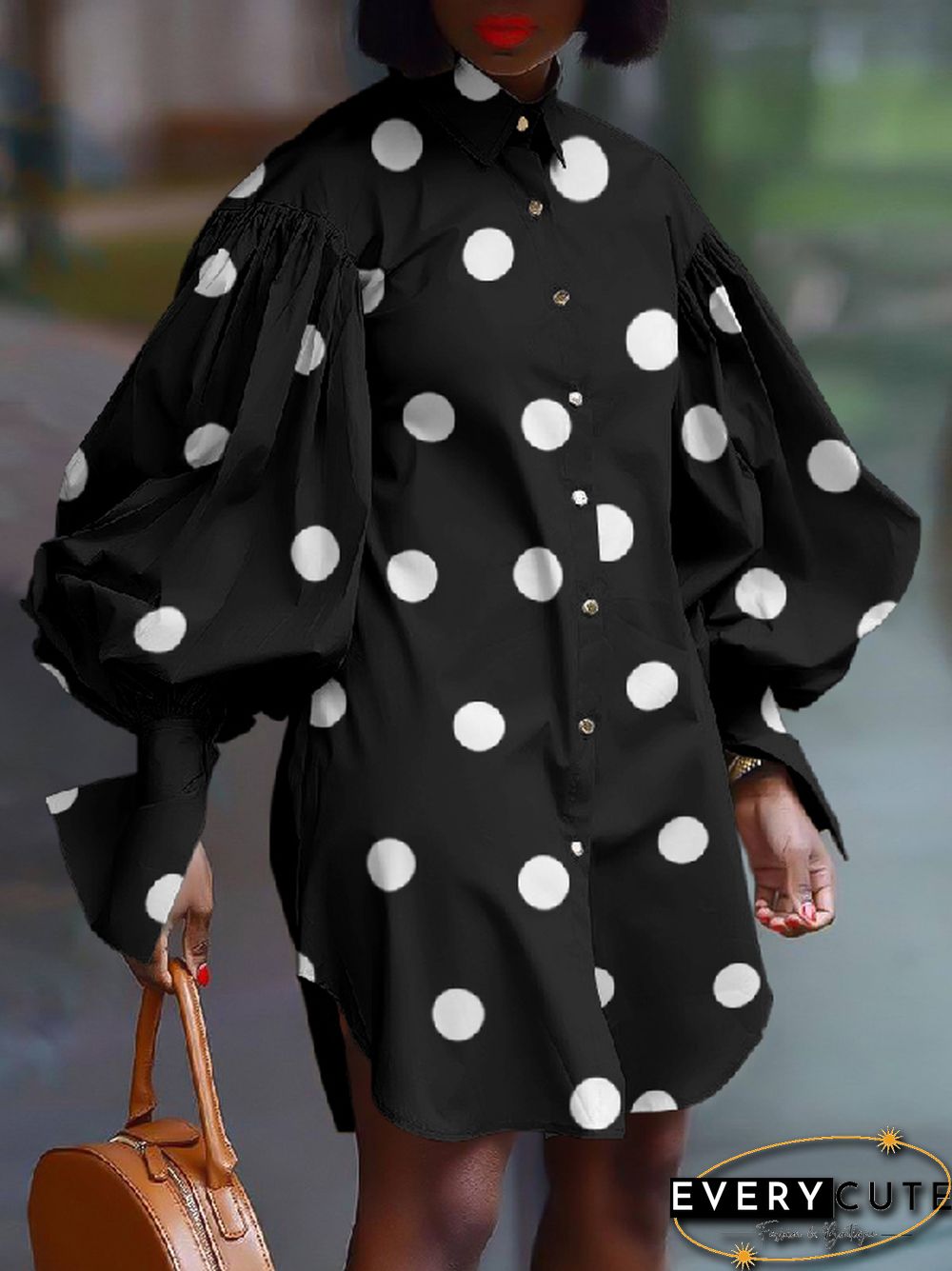 off Neck Long Sleeve Puffed Sleeves Split Dress