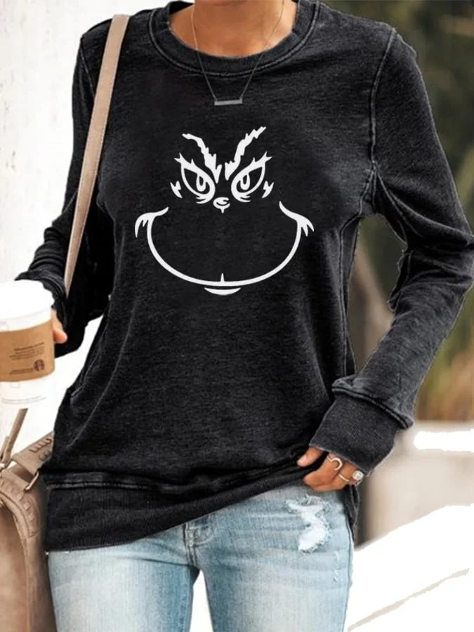 🔥BUY 3 GET 10% OFF🔥Women's Christmas Face Print Sweatshirt