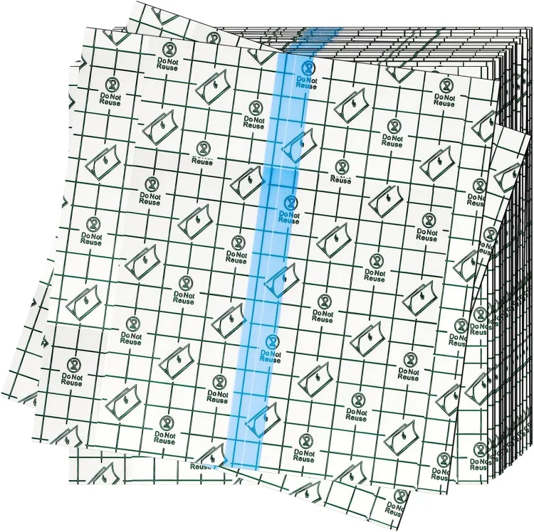 OBTANIM 50 Sheet Transparent Waterproof Stretch Adhesive Bandage Clear Film Dressing Bandages Tape Cover for Tattoo Shower Swimming Protector (8 x 8 Inch)