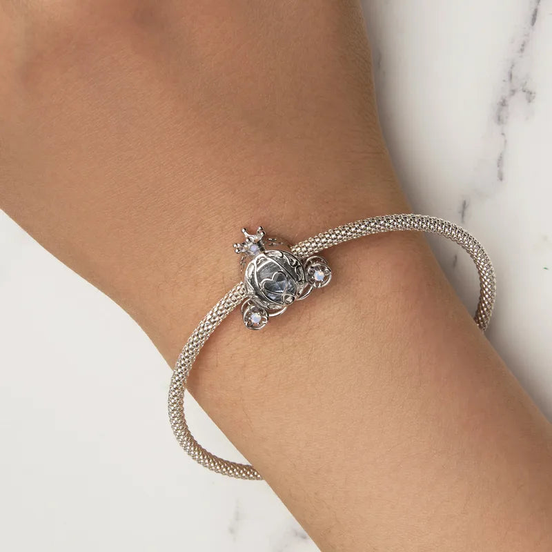 1 Piece 15*18mm Hole 4~4.9mm 925 Sterling Silver Glass Nano Opal White Gold Plated Pumpkin Heart Shape Beads Jewelry Accessories