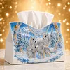 DIY PU Diamond Painting Tissue Box Kit Desktop Tissue Holder with Rhinestone Diamond Desk Decorative Tissue Box for Adults Desktop Storage Organizer