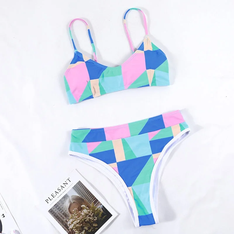 2022 Bikinis Micro Thong Bandage Adjustable Swimsuti Sexy Swimwear Women Summer Bikini Set Floral Print Biquini Beach Wear