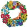 5D DIY Dot Drill Diamond Painting Flower Wreath Kit with Chain Art Pendant Kit