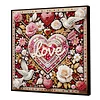 Framed Diamond Painting - Special Shaped - Love Flowers Bird (25x25cm)