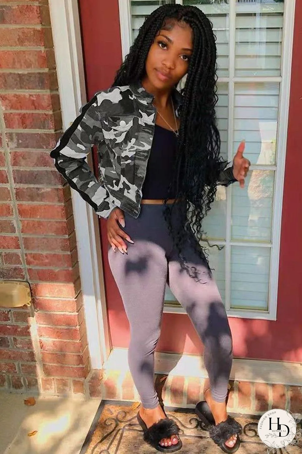 Gold Turndown Collar Camouflage Patchwork The cowboy Others Long Sleeve Denim jacket