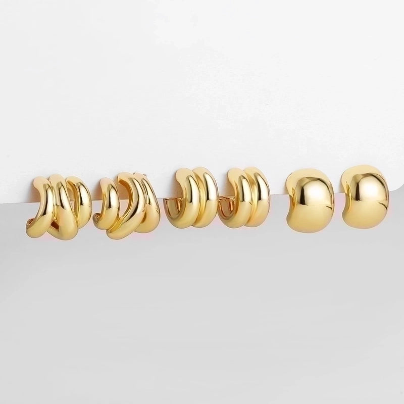 1 Pair Minimalist Solid Color Plating Stainless Steel K Gold Plated Ear Studs