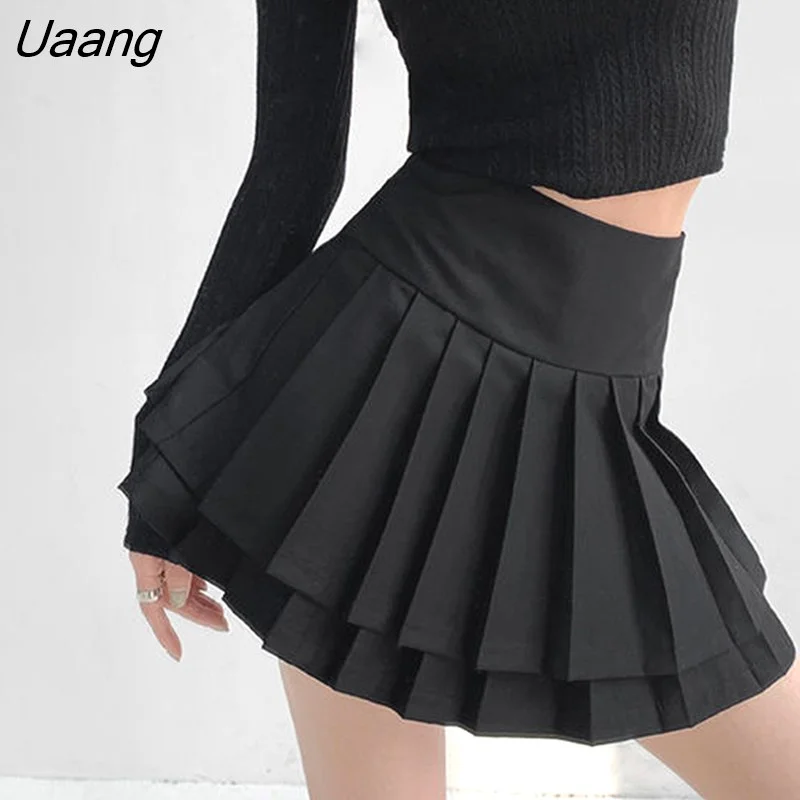 Uaang Double Pleated Skorts Women Korean Skort Summer Sexy Y2k High ...