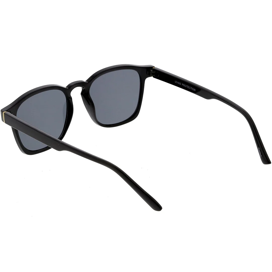 Classic Horn Rimmed Square glasses Neutral Colored Flat Lens 49mm