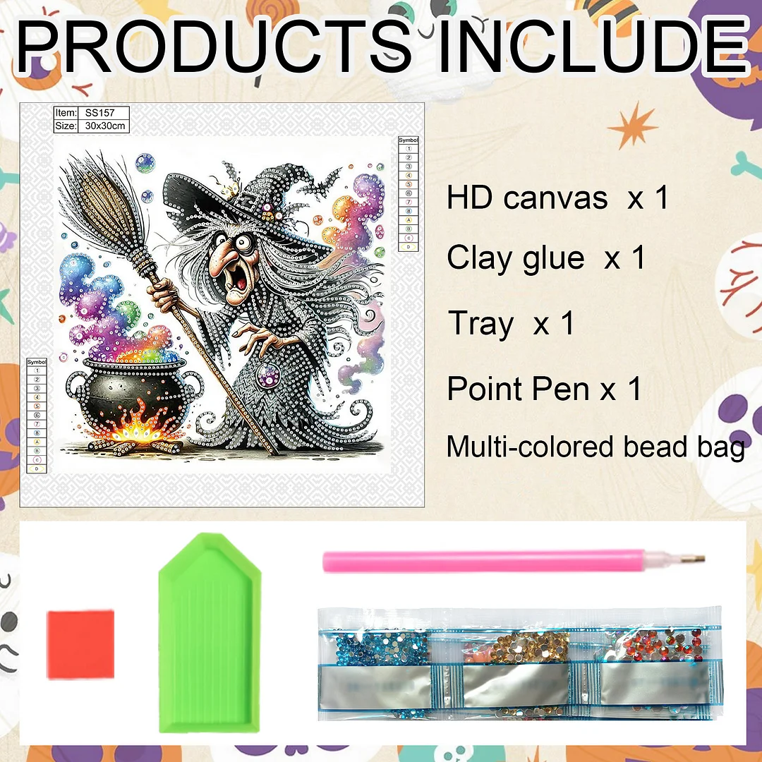 Diamond Painting - Partial Special Shaped Drill - Halloween Skull(Canvas|30*30cm)