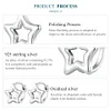 925 Sterling Silver Simple Star Ear Buckles 