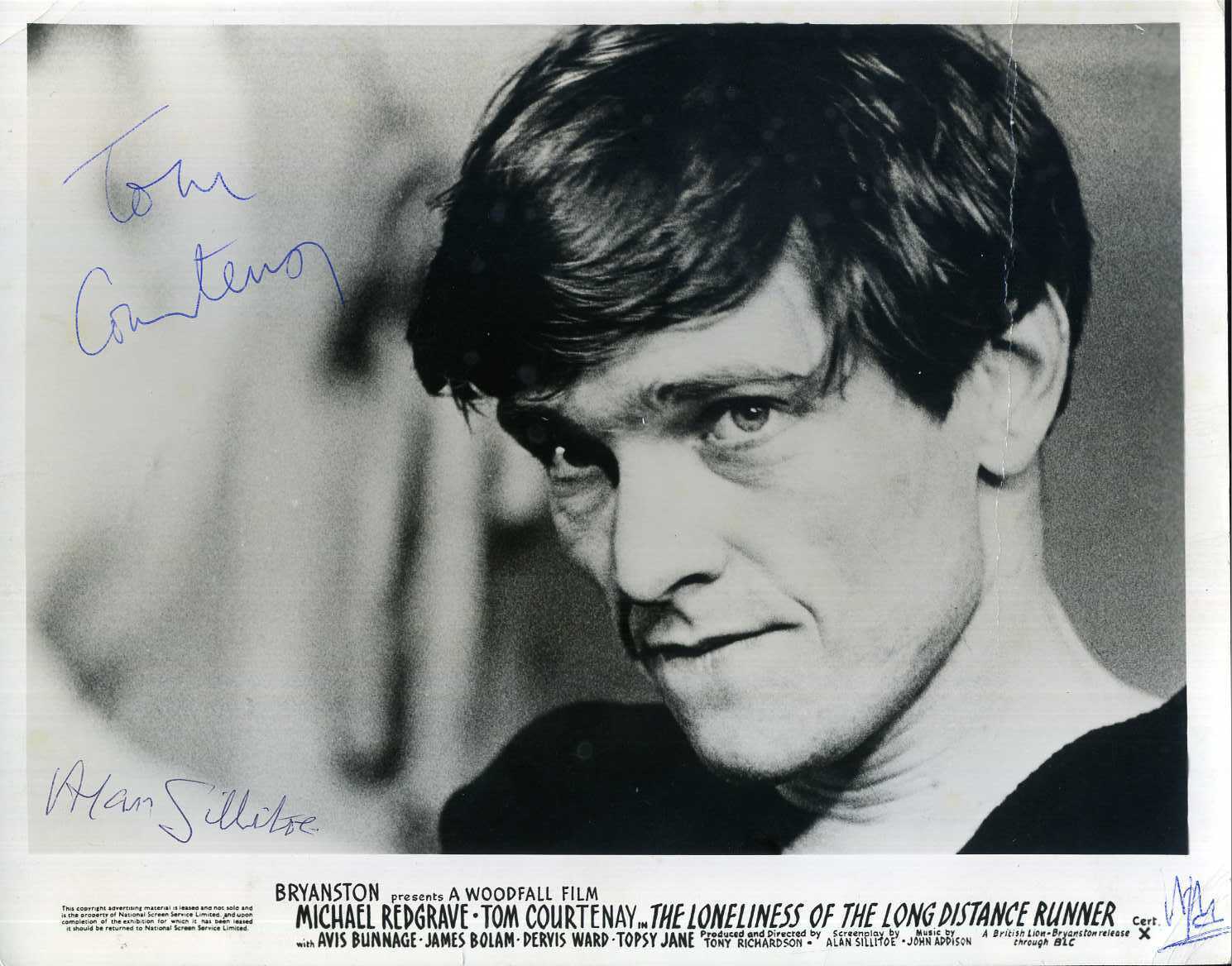 TOM COURTENAY / ALAN SILLITOE Signed Photo Poster paintinggraph - Film Actor / Writer - Preprint