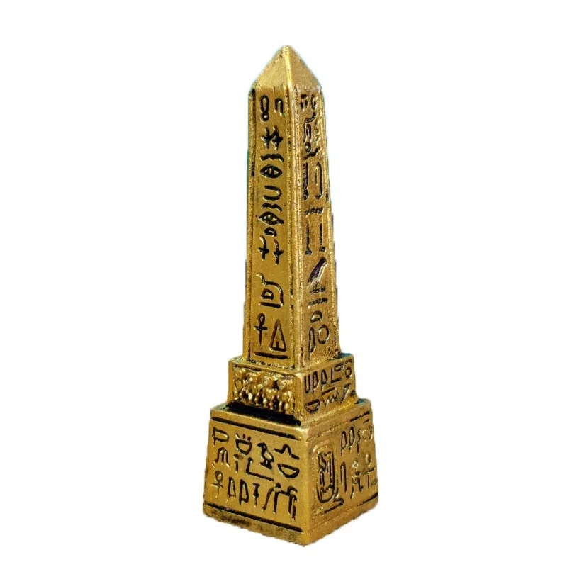 Egyptian Obelisk Miniature Figurines Decorative Small Ornaments Resin Crafts Miniature Fairy Garden Accessories Mini Decoration
