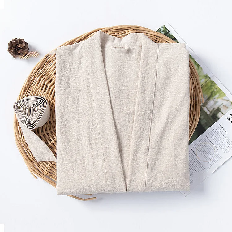 Soft V-Neck Bathrobe Sleepwear with Pockets Radinnoo.com