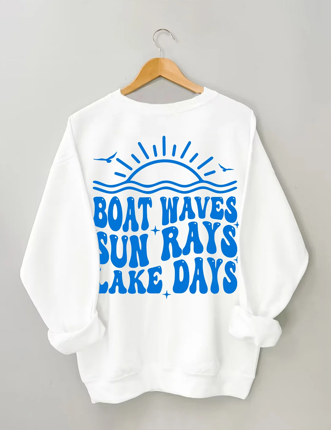 Boat Waves Sun Rays Lake Days Sweatshirt